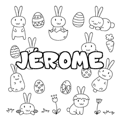 Coloraci&oacute;n del nombre J&Eacute;ROME - decorado Pascua