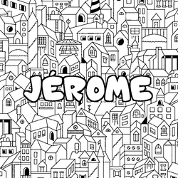 Coloraci&oacute;n del nombre J&Eacute;ROME - decorado ciudad