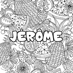 Coloraci&oacute;n del nombre J&Eacute;R&Ocirc;ME - decorado mandala de frutas