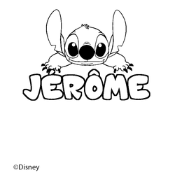 Coloraci&oacute;n del nombre J&Eacute;R&Ocirc;ME - decorado Stitch