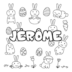 Coloraci&oacute;n del nombre J&Eacute;R&Ocirc;ME - decorado Pascua