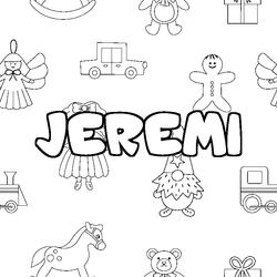 Coloraci&oacute;n del nombre JEREMI - decorado juguetes