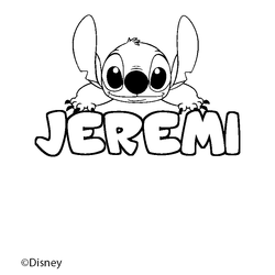 Coloraci&oacute;n del nombre JEREMI - decorado Stitch