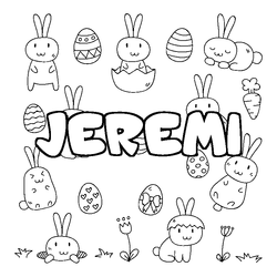 Coloraci&oacute;n del nombre JEREMI - decorado Pascua