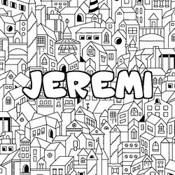 Coloraci&oacute;n del nombre JEREMI - decorado ciudad