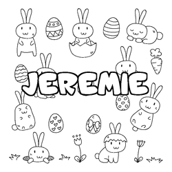 Coloraci&oacute;n del nombre JEREMIE - decorado Pascua