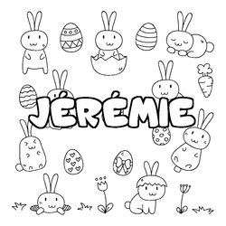 Coloraci&oacute;n del nombre J&Eacute;R&Eacute;MIE - decorado Pascua