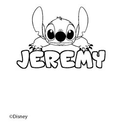 Coloraci&oacute;n del nombre JEREMY - decorado Stitch