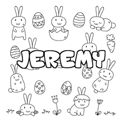 Coloraci&oacute;n del nombre JEREMY - decorado Pascua