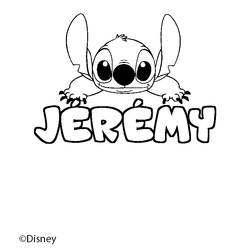 Coloraci&oacute;n del nombre J&Eacute;R&Eacute;MY - decorado Stitch