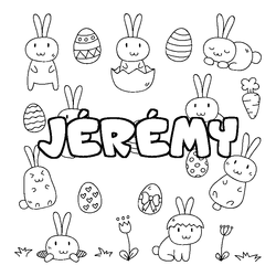 Coloraci&oacute;n del nombre J&Eacute;R&Eacute;MY - decorado Pascua