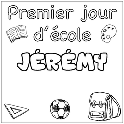 Coloraci&oacute;n del nombre J&Eacute;R&Eacute;MY - decorado primer d&iacute;a de escuela