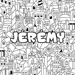 Coloraci&oacute;n del nombre J&Eacute;R&Eacute;MY - decorado ciudad