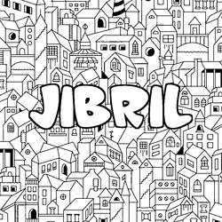 Coloraci&oacute;n del nombre JIBRIL - decorado ciudad
