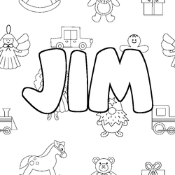 Coloraci&oacute;n del nombre JIM - decorado juguetes