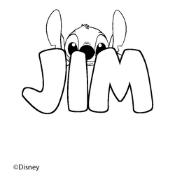 Coloraci&oacute;n del nombre JIM - decorado Stitch