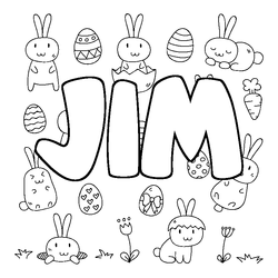 Coloraci&oacute;n del nombre JIM - decorado Pascua