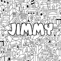 Coloraci&oacute;n del nombre JIMMY - decorado ciudad