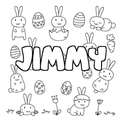 Coloraci&oacute;n del nombre JIMMY - decorado Pascua