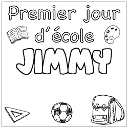 Coloraci&oacute;n del nombre JIMMY - decorado primer d&iacute;a de escuela