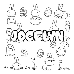 Coloraci&oacute;n del nombre JOCELYN - decorado Pascua
