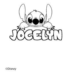 Coloraci&oacute;n del nombre JOCELYN - decorado Stitch