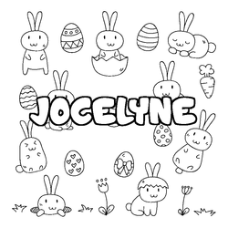 Coloraci&oacute;n del nombre JOCELYNE - decorado Pascua