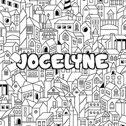Coloraci&oacute;n del nombre JOCELYNE - decorado ciudad