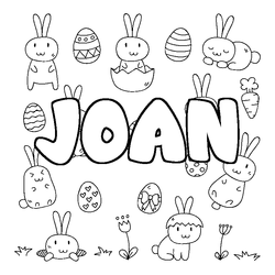 Coloraci&oacute;n del nombre JOAN - decorado Pascua