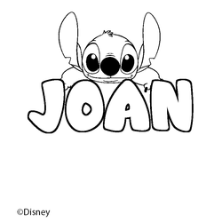 Coloraci&oacute;n del nombre JOAN - decorado Stitch