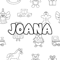 Coloraci&oacute;n del nombre JOANA - decorado juguetes