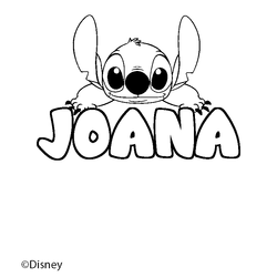 Coloraci&oacute;n del nombre JOANA - decorado Stitch