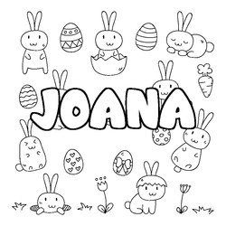 Coloraci&oacute;n del nombre JOANA - decorado Pascua