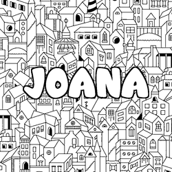 Coloraci&oacute;n del nombre JOANA - decorado ciudad