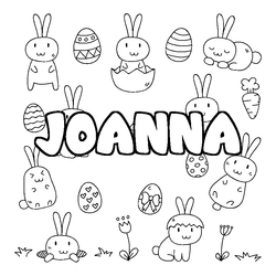 Coloraci&oacute;n del nombre JOANNA - decorado Pascua