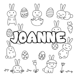 Coloraci&oacute;n del nombre JOANNE - decorado Pascua