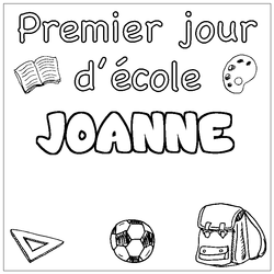 Coloraci&oacute;n del nombre JOANNE - decorado primer d&iacute;a de escuela