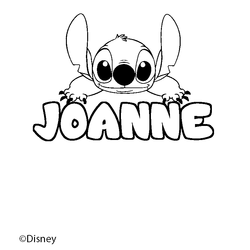 Coloraci&oacute;n del nombre JOANNE - decorado Stitch