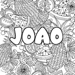 Coloraci&oacute;n del nombre JOAO - decorado mandala de frutas