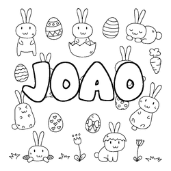 Coloraci&oacute;n del nombre JOAO - decorado Pascua