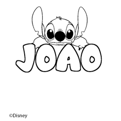 Coloraci&oacute;n del nombre JOAO - decorado Stitch