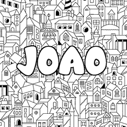 Coloraci&oacute;n del nombre JOAO - decorado ciudad
