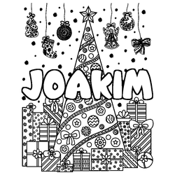 Coloraci&oacute;n del nombre JOAKIM - decorado &aacute;rbol de Navidad y regalos