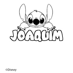 Coloraci&oacute;n del nombre JOAQUIM - decorado Stitch
