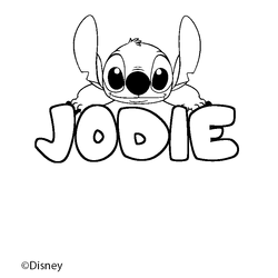 Coloraci&oacute;n del nombre JODIE - decorado Stitch