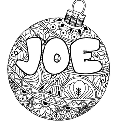 Coloraci&oacute;n del nombre JOE - decorado bola de Navidad