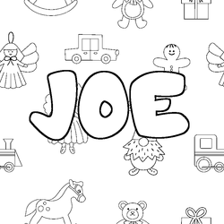 Coloraci&oacute;n del nombre JOE - decorado juguetes