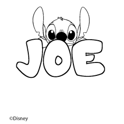 Coloraci&oacute;n del nombre JOE - decorado Stitch