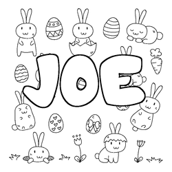 Coloraci&oacute;n del nombre JOE - decorado Pascua