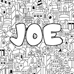 Coloraci&oacute;n del nombre JOE - decorado ciudad